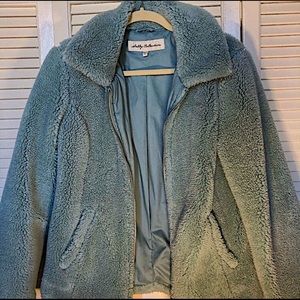 Blue faux fur jacket